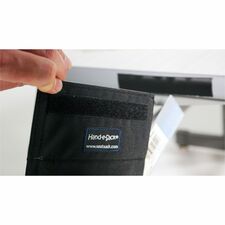 Seat Sack Hand-e-Sack Storage Pouches Desk - Hook & Loop Closure, Interlockable, Storage Space, Tear Resistant, Adhesive - Black - 10 / Carton