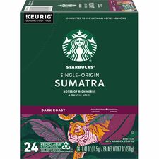 Starbucks&reg; K-Cup Sumatra Coffee Compatible with Keurig Brewer - Dark - K-Cup - Sumatra - 24 / Box