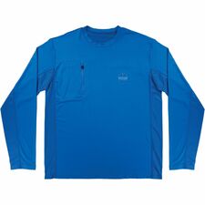 Ergodyne 6689 Cooling Long-Sleeve Shirts Medium Size - Fabric, MicroFiber, Polyester, Spandex - Blue