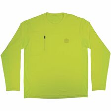 Ergodyne 6689 Cooling Long-Sleeve Shirts Large Size - Fabric, MicroFiber, Polyester, Spandex - Lime
