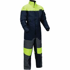 Ergodyne N-Ferno 6475 Insulated Freezer Coveralls Recommended for: Cold Storage - Large - Cold Temperature Protection - Snap/Zipper Closure - 3 Pocket(s) - Polyester - Navy - Mic Tab, Insulated, Comfortable, Durable, Water Resistant, Chest Pocket, Pen Slo