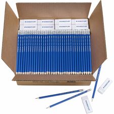 Staedtler Norica Pencils & Eraser Class Pack Black Lead - HB/#2 - Yellow Wood Barrel - 500 / Box