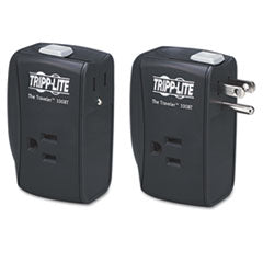 Protect It! Portable Surge Protector, 2 AC Outlets, 1,050 J, Black