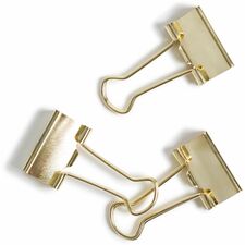 U Brands Binder Clip Small - 75 Sheet Capacity - for Project, Home, Classroom, Office - Acid-free, Non-magnetic - Gold - Steel - 72 / Pack
