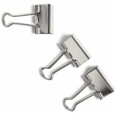 U Brands Binder Clip Medium - 145 Sheet Capacity - for Office, Project, Home, Classroom - Non-magnetic - Silver - Steel - 72 / Pack