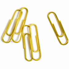 U Brands Paper Clip Medium - for Office, Paper - Acid-free, Non-magnetic, Durable, Reusable, Non-toxic - Gold - Steel, Vinyl - 1000 / Pack