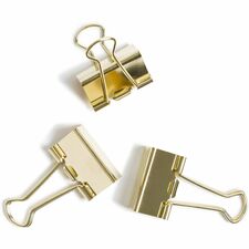 U Brands Binder Clip Medium - 145 Sheet Capacity - for Office, Classroom, Home, Project - Acid-free, Non-magnetic - Gold - Steel - 72 / Pack