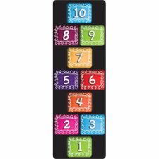 Ashley Smart Poly Original Fun Mat Floor, Classroom - 47" Length x 15.50" Width - Numbered 1 to 10 - Multicolor - 1 Each