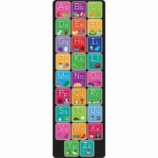 Ashley Smart Poly Original Fun Mat Floor, Classroom - 47" Length x 15.50" Width - Alphabet, Matching Pictures - Multicolor - 1 Each