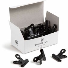 U Brands Bulldog Clip 1.3" Width - 100 Sheet Capacity - for Office, Paper, Home, School, Photo, Project, Classroom, Document, Notes, Assignment - Acid-free, Durable, Reusable, Non-slip Grip, Non-magnetic, Non-toxic - Black - Metal, Steel - 20 / Pack