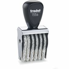 Trodat 6-Digit Numberer Number Stamp - 6 Bands - Gray - Rubber, Steel - 1 Each