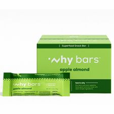 Why Bars Superfood Protein Snack Bars Gluten-free, Dairy-free, Soy-free, Non-GMO, Individually Wrapped - Apple Almond - 2.04 oz - 12 / Pack