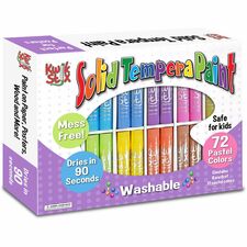 Kwik Stix Kwik Stix Tempera Paint/Paper Set Stick - Assorted Pastel - Washable - 72/Set - 1 Each
