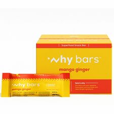 Why Bars Superfood Protein Snack Bars Gluten-free, Dairy-free, Soy-free, Non-GMO, Individually Wrapped - Mango Ginger - 2.04 oz - 12 / Pack