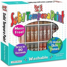Kwik Stix Kwik Stix Tempera Paint/Paper Set Stick - Assorted Skin Tone - Washable - 72/Set - 1 Each