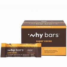 Why Bars Superfood Protein Snack Bars Gluten-free, Dairy-free, Soy-free, Non-GMO, Individually Wrapped - Super Cacao - 2.04 oz - 12 / Pack