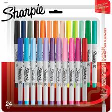 Sharpie Permanent Markers Ultra Fine Marker Point - Assorted Ink - Dry - 24 / Pack