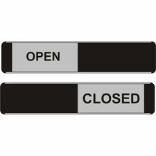 Seco Door Signs Print/Message "Open/Closed" - 10" Width x 2" Height - Door-mountable - Self-adhesive - Display, Meeting, Room - Aluminum, Polyvinyl Chloride (PVC) - Multicolor - 1 Each