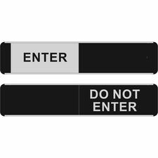 Seco Door Signs Print/Message "Enter/Do Not Enter" - 10" Width x 2" Height - Door-mountable - Self-adhesive - Display, Meeting, Room - Aluminum, Polyvinyl Chloride (PVC) - Multicolor - 1 Each