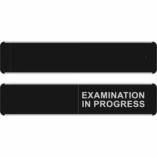 Seco Door Signs Print/Message "EXAMINATION IN PROGRESS" - 10" Width x 2" Height - Door-mountable - Self-adhesive - Display, Meeting, Room - Aluminum, Polyvinyl Chloride (PVC) - Multicolor - 1 Each