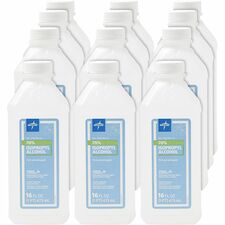 Medline Isopropyl Rubbing Alcohol For Cut, Scrape, Burn, Wound - 16 fl oz - 12 / Carton