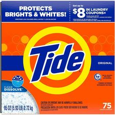 Tide Powder Laundry Detergent For Clothing, Washing Machine, Fabric - Concentrate - Powder - 95 oz (5.94 lb) - Original Scent - 75 Loads - Recommended For: Stain Remover, Grease Remover, Oil-Based Soil Remover, Water Based Soil Remover, Food Stain Remover