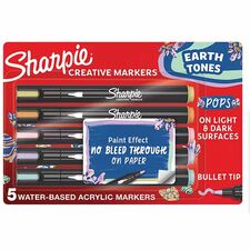 Sharpie Creative Markers Assorted Ink - Acrylic Based, Water Based - 5 / Pack