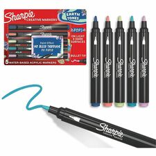 Sharpie Creative Markers Bullet, Medium Marker Point - Assorted Ink - Water Based - 5 / Pack