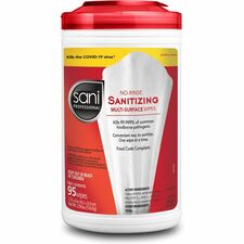 PDI No-Rinse Sanitizing Multi-Surface Wipes For Multi Surface - Wipe - 9" Length x 7.75" Width - Rinse-free, Disinfectant, Quick Drying - White - 95/Can - 6 / Carton