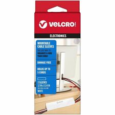 VELCRO&reg; Cable Organizer Cable Sleeve - White - 2 / Pack