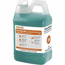 Midlab Ultra Shine All Floor CLeaner For Floor, Tile, Rubber, Marble Floor, Stone Floor - Neutral Scent - White - 4 / Carton