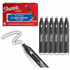 Sharpie Creative Markers Bullet Marker Point - White Ink - Water Based, Acrylic Based - 6 / Box
