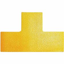 DURABLE Safety Floor Marking Shapes 3.9" Width x 5.9" Depth - T Shape - Abrasion Resistant, Durable, Self-adhesive, Easy Installation, Slip Resistant, Permanent Adhesive - Safety, Walking Area, Driving Area, Indoor - Plastic - Yellow - 10 / Pack