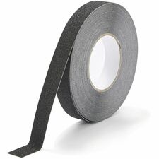 DURABLE GRIP Anti-Slip Tape 16.40 yd Length x 0.98" Width x 27.6 mil Thickness - Black - Aluminum, Plastic - Abrasion Resistant - For Marking, Indoor, Outdoor, Industrial, Step, Ramp, Floor Marking - 1 Roll