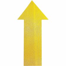 DURABLE Safety Floor Marking Shapes 3.9" Width x 7.9" Depth - Arrow Shape - Abrasion Resistant, Durable, Self-adhesive, Easy Installation, Slip Resistant, Permanent Adhesive - Safety, Walking Area, Driving Area, Indoor - Plastic - Yellow - 10 / Pack