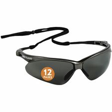 Ansell Health Nemesis Safety Glasses Recommended for: Construction, Manufacturing, Workplace, Home, Shooting, Industrial, Outdoor - Eye, UVA, UVB, UVC, Smoke, Sun Protection - Polycarbonate - Polarized Smoke Lens - Gunmetal Frame - Wraparound Frame, Flexi