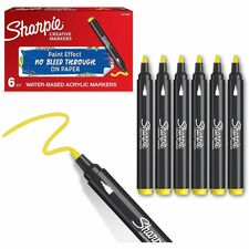 Sharpie Creative Markers Bullet Marker Point - Yellow Ink - Water Based, Acrylic Based - 6 / Box