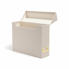 Smead Letter Recycled Box File 8 1/2" x 11" - Linen, Paper, Metal, Stock - Beige - Space Saving, Textured, Labeling Area, Acid-free - 50% Recycled - 1 Unit