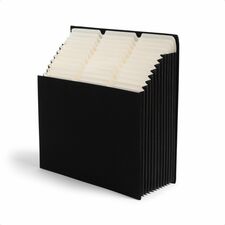 Smead Stadium 1/3 Tab Cut Letter Recycled Expanding File 8 1/2" x 11" - 900 Sheets Capacity - 10 1/2" Expansion - 12 Pocket(s) - Assorted Tab Position - 11 Divider(s) - Paper, Linen, Stock - Charcoal - Durable, Heavyweight, Textured, Tab, Reinforced Gusse