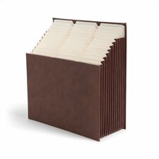 Smead Stadium 1/3 Tab Cut Letter Recycled Expanding File 8 1/2" x 11" - 900 Sheets Capacity - 10 1/2" Expansion - 12 Pocket(s) - Assorted Tab Position - 11 Divider(s) - Paper, Polyvinyl Chloride (PVC), Polyurethane - Saddle - Durable, Heavyweight, Texture