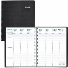 Rediform Timanager DuraFlex Appointment Book Weekly, Monthly - 13 Month - December 2025 to December 2026 - 7:00 AM to 8:30 PM - Monday - Saturday, 7:00 AM to 6:30 PM - Sunday, Half-hourly - 1 Week, 1 Month Double Page Layout - Letter - 8 1/2" x 11" Sheet