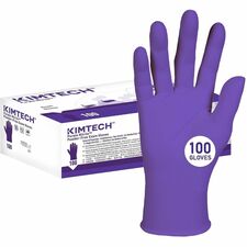Kimtech Purple Nitrile Exam Gloves 5.9 mil Thickness x 9.50" Glove Length - Splash Protection - Medium Size - For Right/Left Hand - Nitrile - Purple - Textured Fingertip, Non-sterile, Durable, Latex-free, Recyclable - For Medical, Chemotherapy, Healthcare