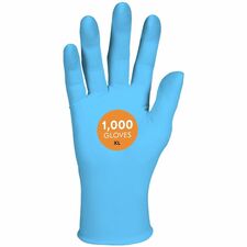 KleenGuard G10 Comfort Plus Blue Nitrile Gloves 4 mil Thickness x 9.50" Glove Length - X-Large Size - For Right/Left Hand - Nitrile - Light Blue - Touchscreen Capable - Textured Fingertip, Recyclable, Comfortable, Latex-free - For Food Handling, Manufactu