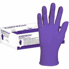 Kimtech Purple Nitrile Exam Gloves 5.9 mil Thickness x 9.50" Glove Length - Splash Protection - X-Large Size - For Right/Left Hand - Nitrile - Purple - Textured Fingertip, Non-sterile, Durable, Latex-free, Recyclable - For Medical, Chemotherapy, Healthcar