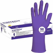 Kimtech Purple Nitrile-Xtra Exam Gloves 5.9 mil Thickness x 12" Glove Length - Medium Size - For Right/Left Hand - Nitrile - Purple - Textured Fingertip, Non-sterile, Durable, Powder-free, Latex-free, Comfortable, Recyclable, Silicone-free - For Medical,