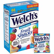 Welch's Snack Box Gluten-free, Individually Wrapped - Mixed Fruit - 0.90 oz - 66 / Carton - TAA Compliant