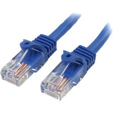 StarTech.com 6 ft Blue Snagless Cat5 UTP Patch Cable 6 ft Category 5e Network Cable - First End: 1 x RJ-45 - Second End: 1 x RJ-45 - Patch Cable - Blue - 1 Each