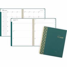 Cambridge WorkStyle Focus Planner Weekly, Monthly - 12 Month - January 2026 to December 2026 - 1 Week, 1 Month Double Page Layout - Letter - 8 1/2" x 11" Sheet Size - Twin Wire - Teal - Teal Poly Cover - Dated Planning Page, Notes Area, Tabbed, Durable Co