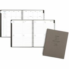 At-A-Glance Signature Planner Weekly, Monthly - 12 Month - January 2026 to December 2026 - Letter - 8 1/2" x 11" Sheet Size - Twin Wire - Gray - Paper - Monthly Planner, Planner Page, Bleed Resistant Paper, Monthly Tab, Holiday Listing, Event Calendar, Co