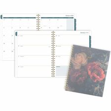 At-A-Glance Midnight Garden Weekly Monthly Planner Weekly, Monthly - 12 Month - January 2026 to December 2026 - 1 Week Double Page Layout - Letter - 8 1/2" x 11" Sheet Size - Twin Wire - Midnight Garden - Poly Cover - Dated Planning Page, Tabbed, Monthly